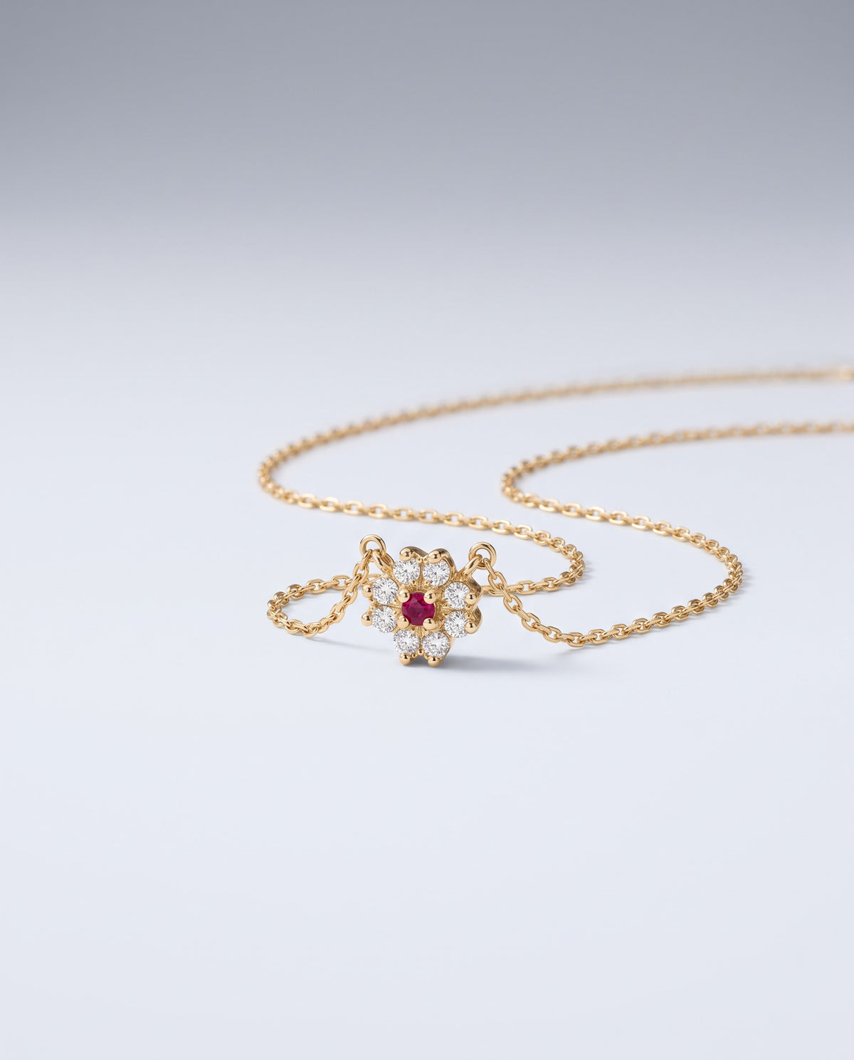 Bloom Flower Pendant Necklace - angle