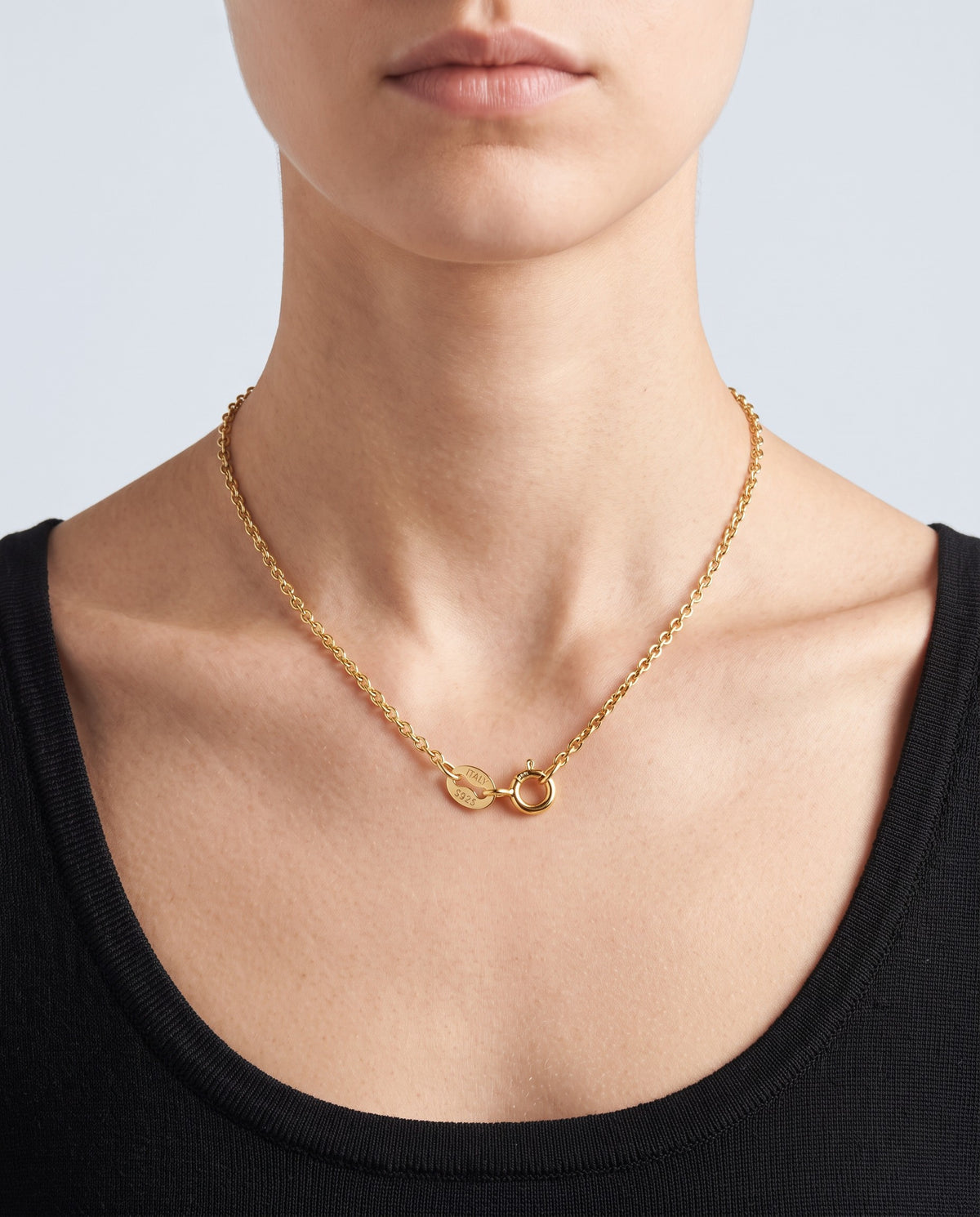 Cable Cable Chain Necklace - on model