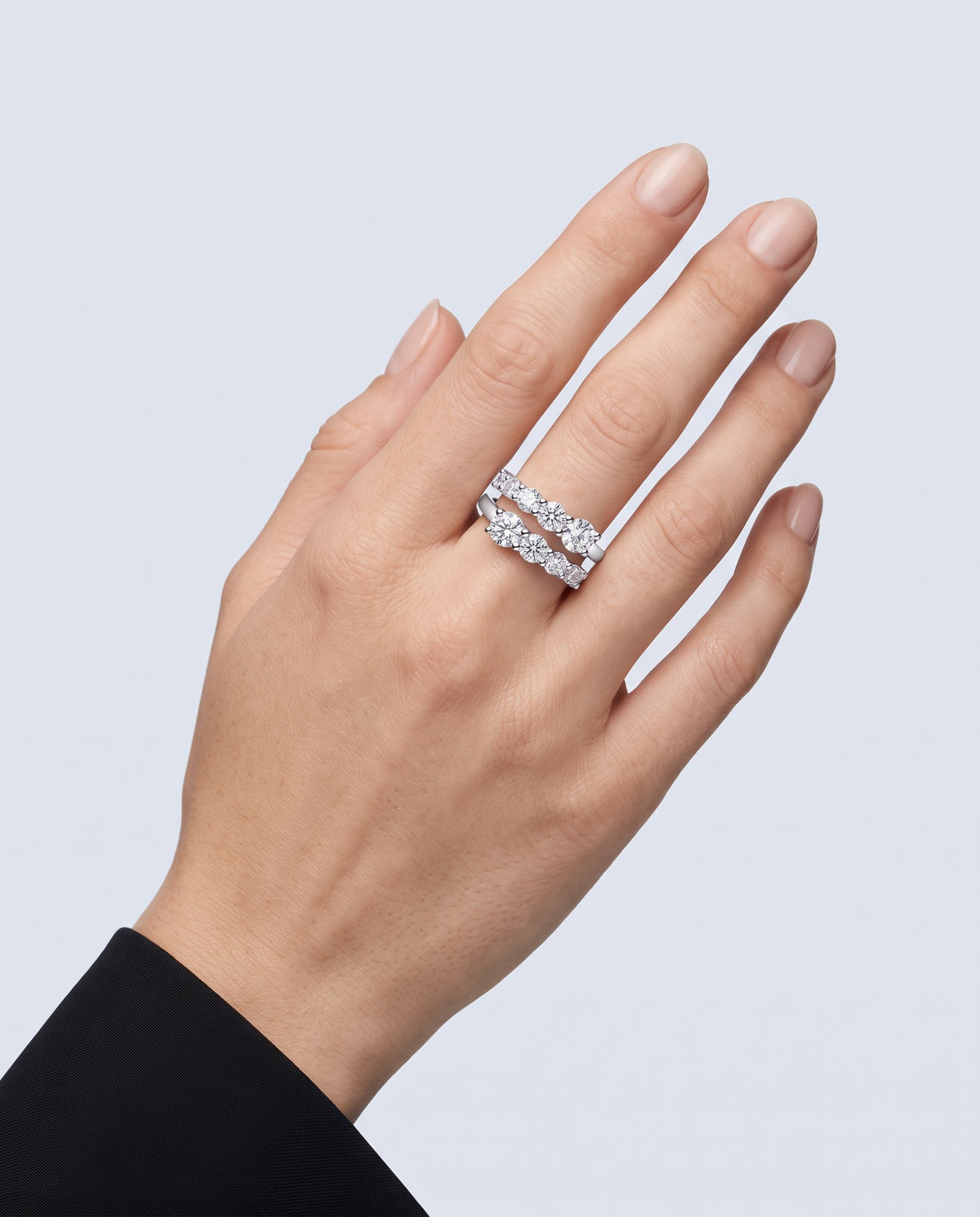 Chorus Ten-Stone Moissanite Ring - on model