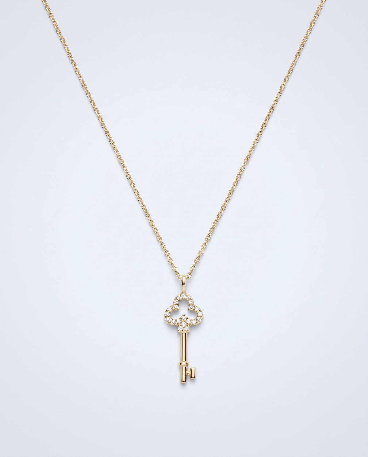 Clef Pavé Key Pendant Necklace - packshot
