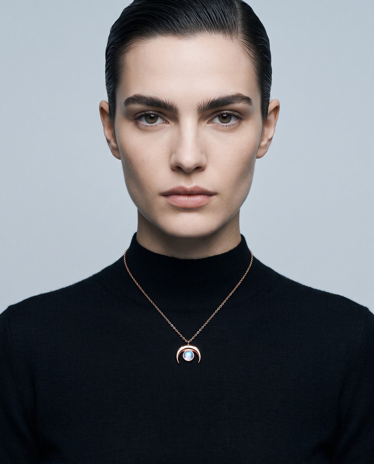 Crescent Crescent Moon Pendant Necklace - campaign