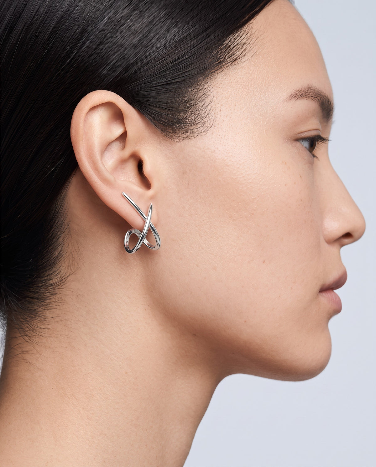 Criss X Stud Earrings - on model