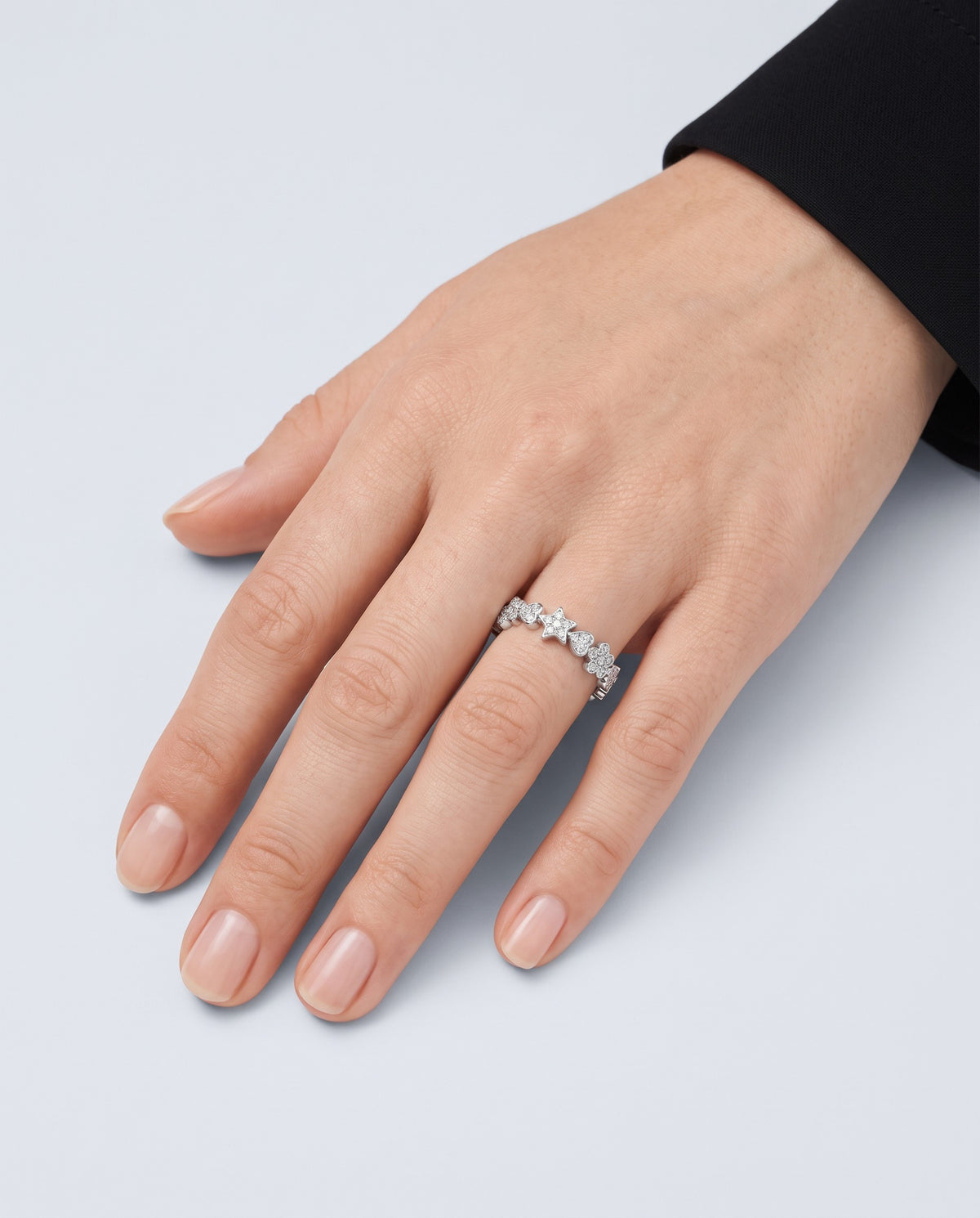 Drift Organic Stackable Ring - on model
