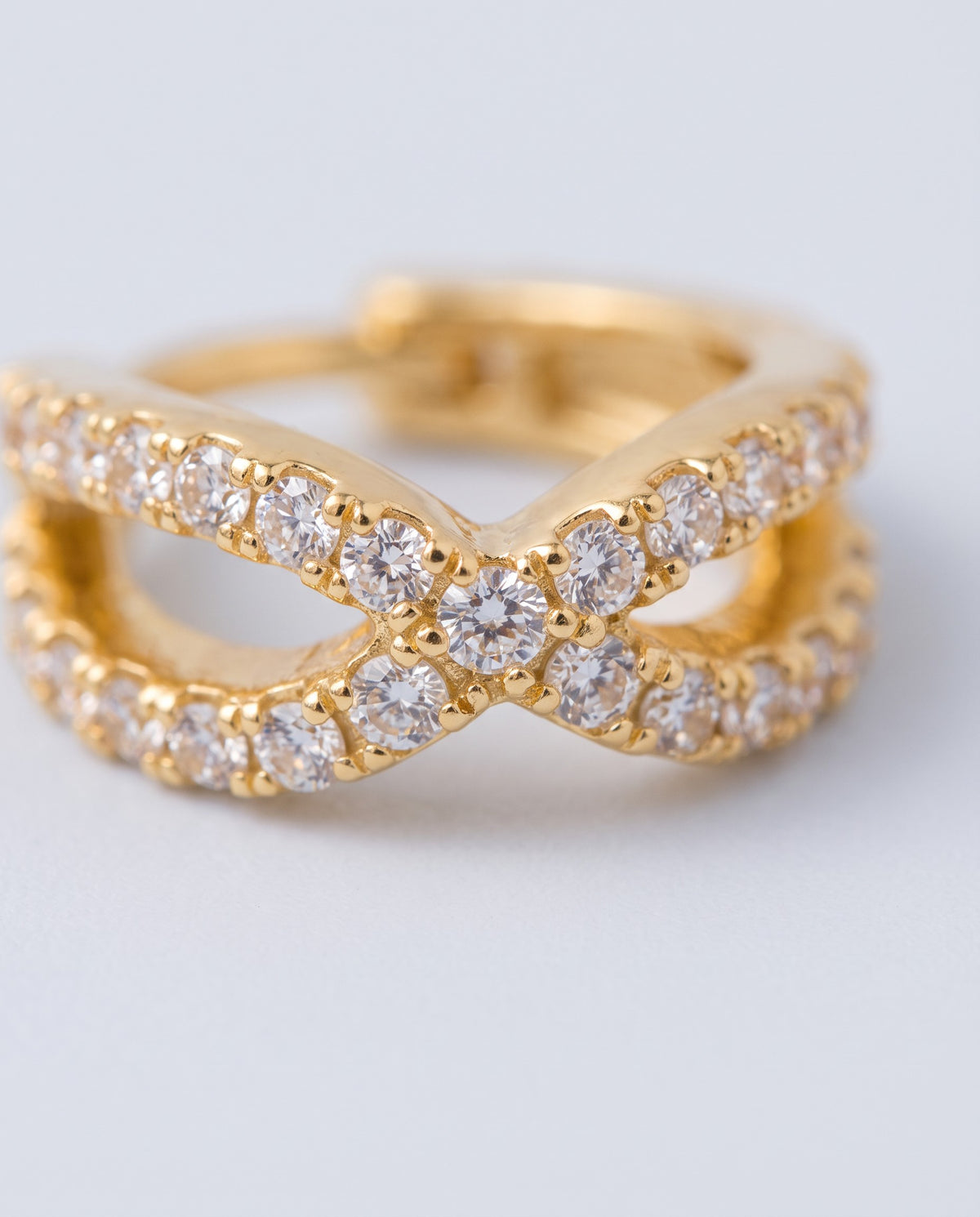 Duet Double Row Hoop Earrings - detail