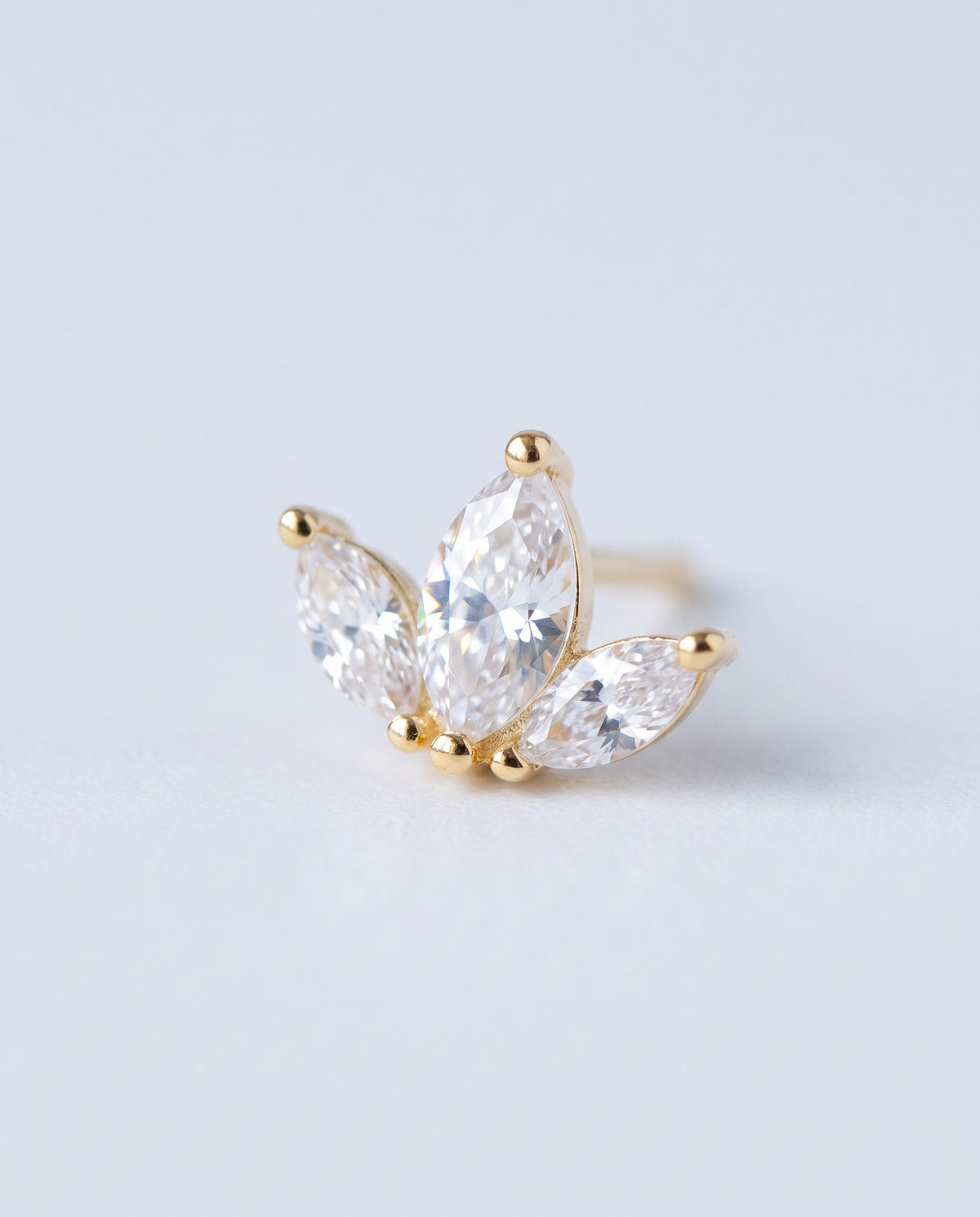 Fern Leaf Stud Earrings - detail