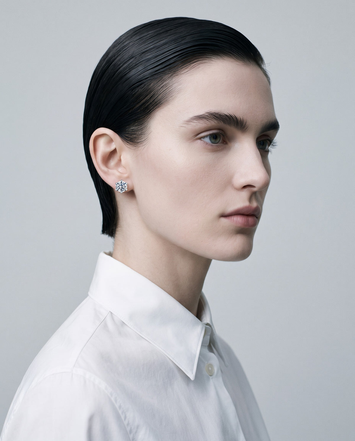 Gleam Moissanite Stud Earrings – editorial campaign image