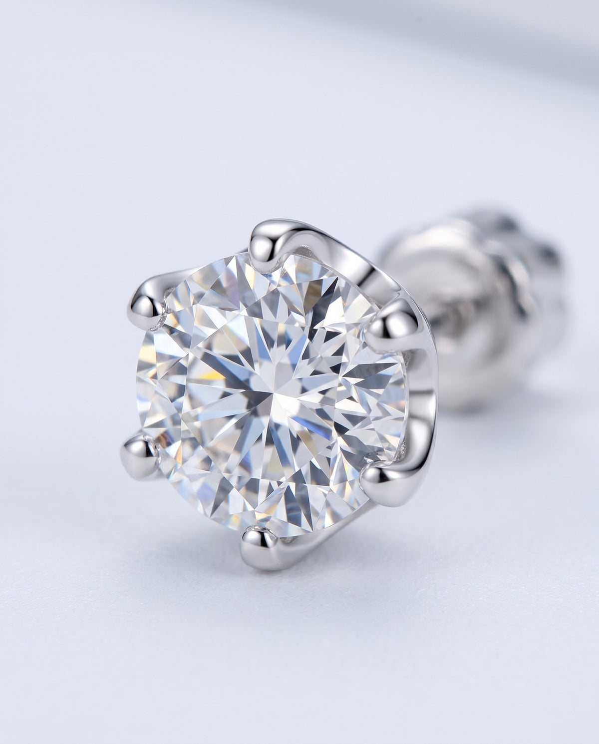 Gleam Moissanite Stud Earrings - detail