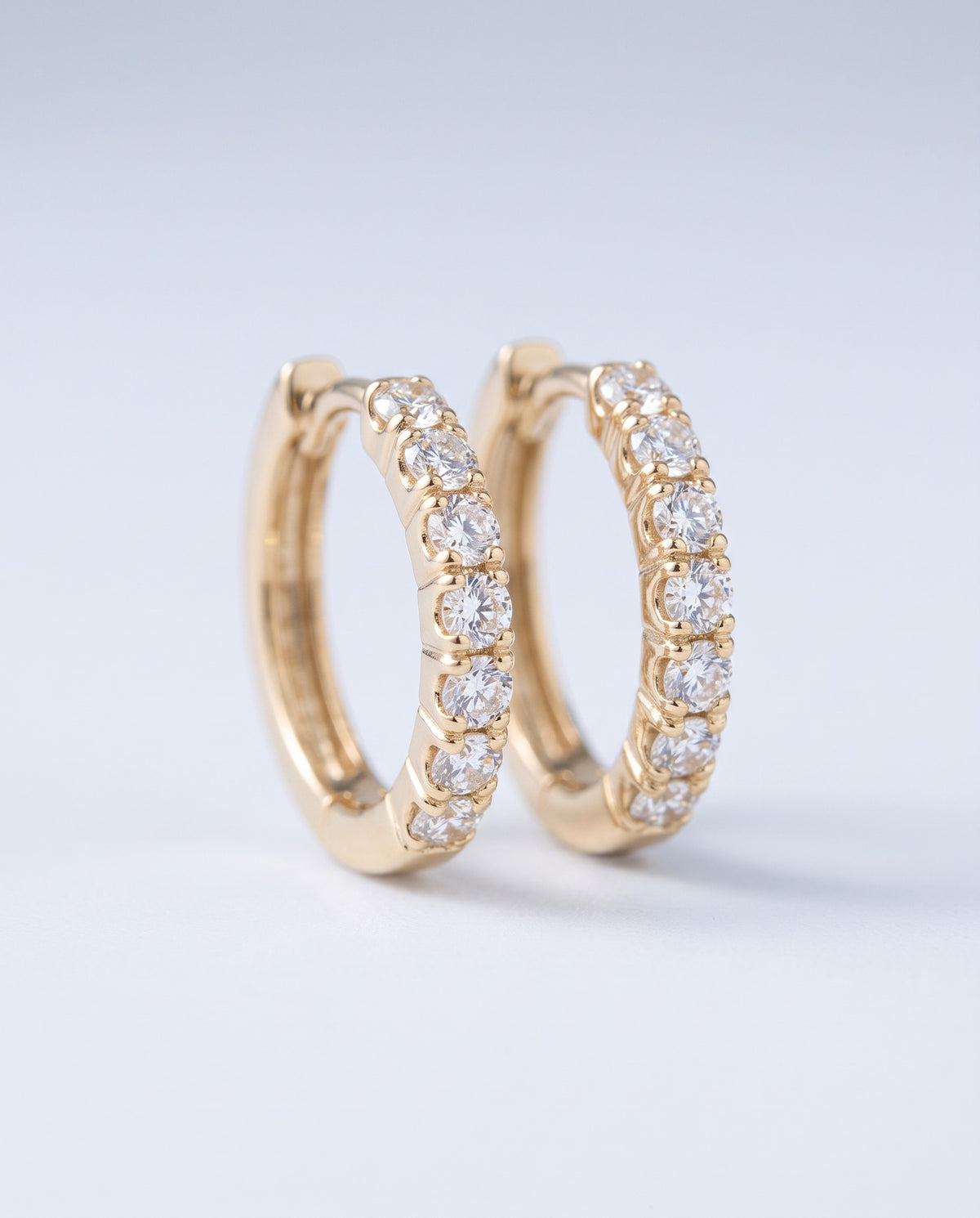 Glint Pavé Huggie Earrings - angle