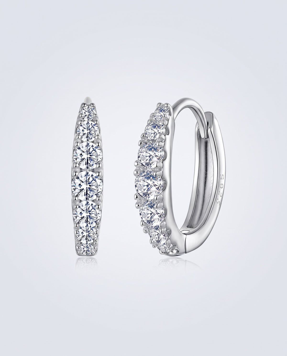 Halo Moissanite Huggie Earrings - packshot