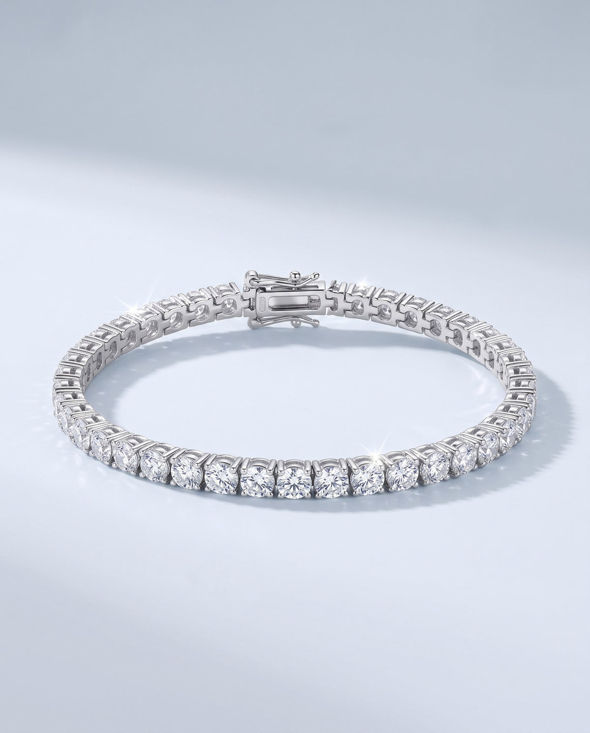 Line Moissanite Tennis Bracelet - angle