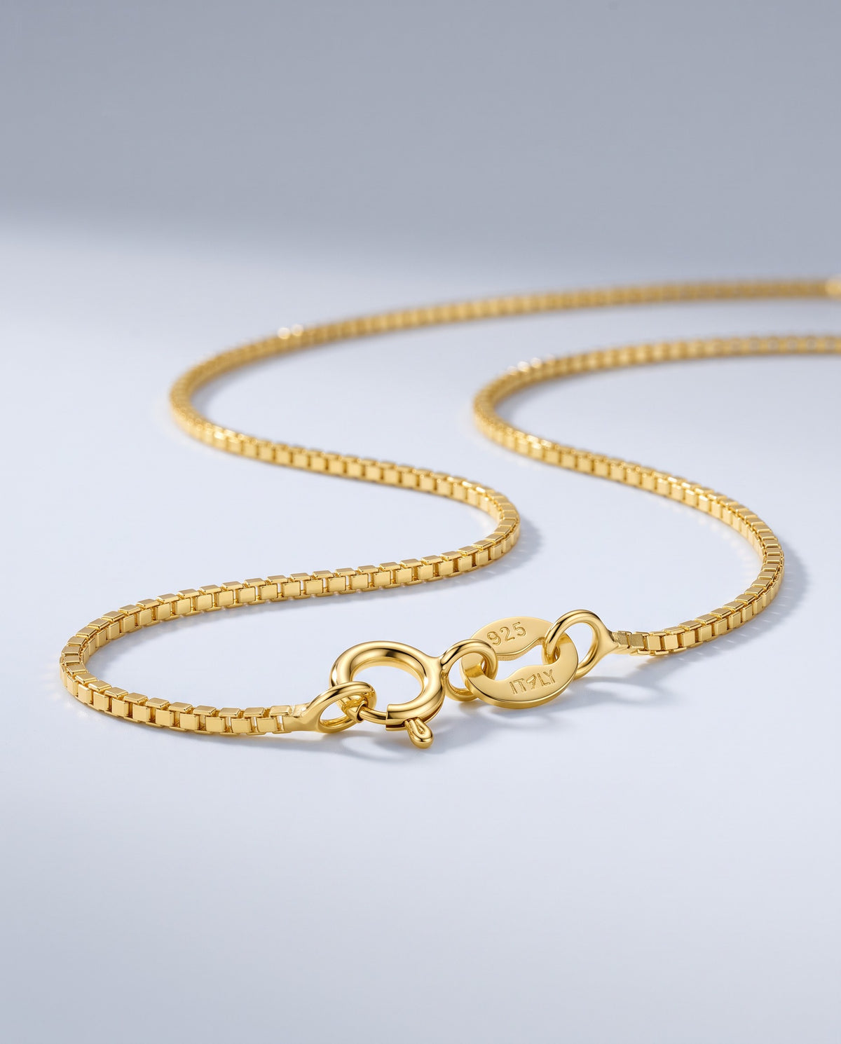 Linear Box Chain Necklace - angle