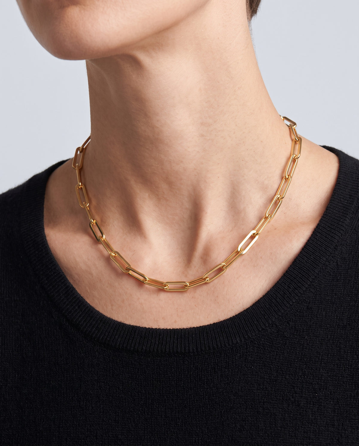 Link Paperclip Chain Necklace - on model