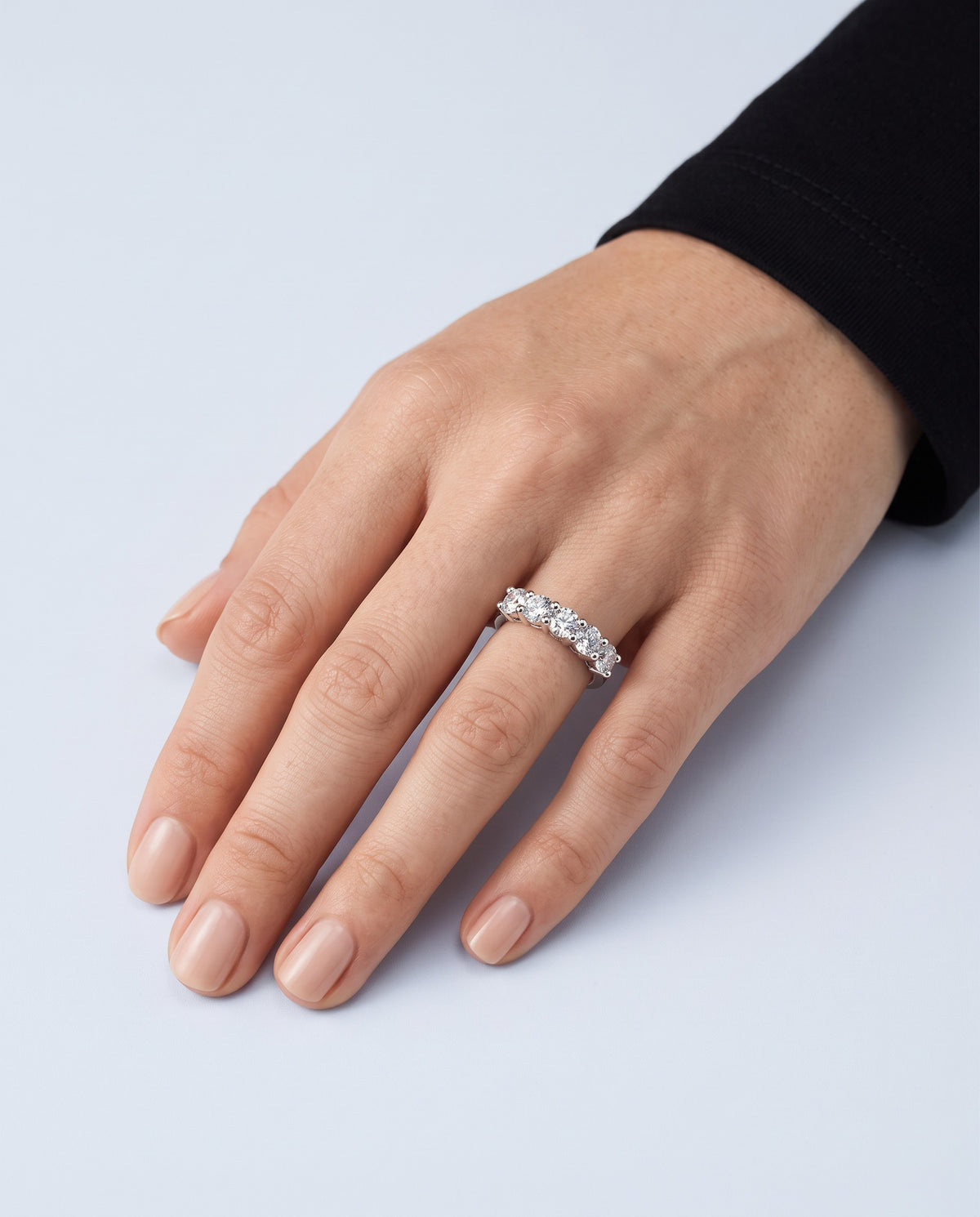 Lucent Moissanite Ring - on model