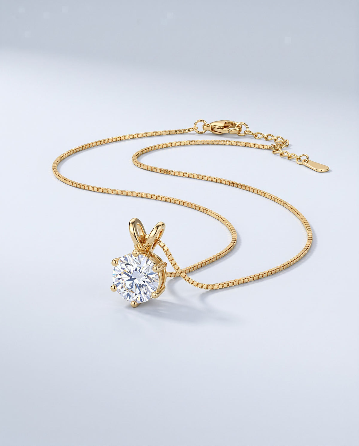 Lumen Moissanite Solitaire Necklace - angle