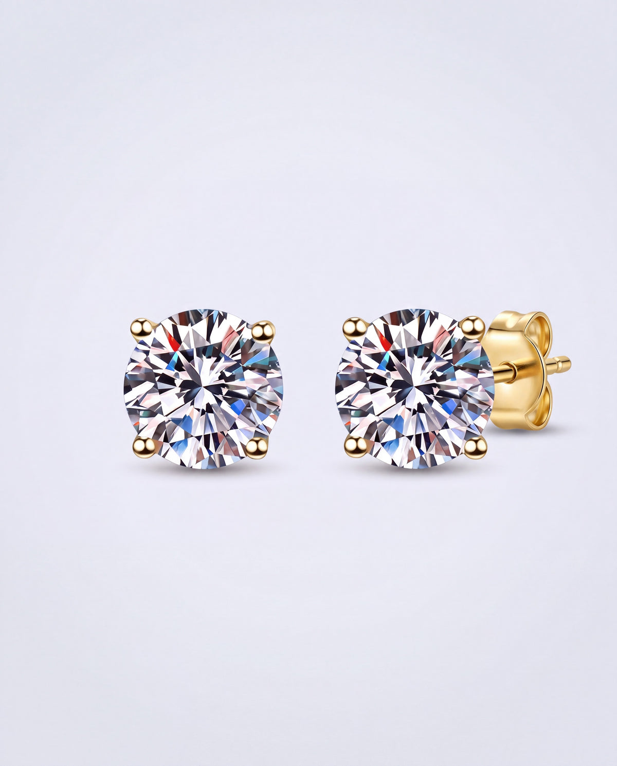 Radiant Moissanite Stud Earrings – Gold product photo