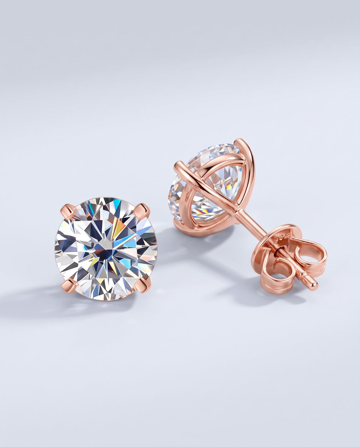 Rosa Moissanite Stud Earrings - angle