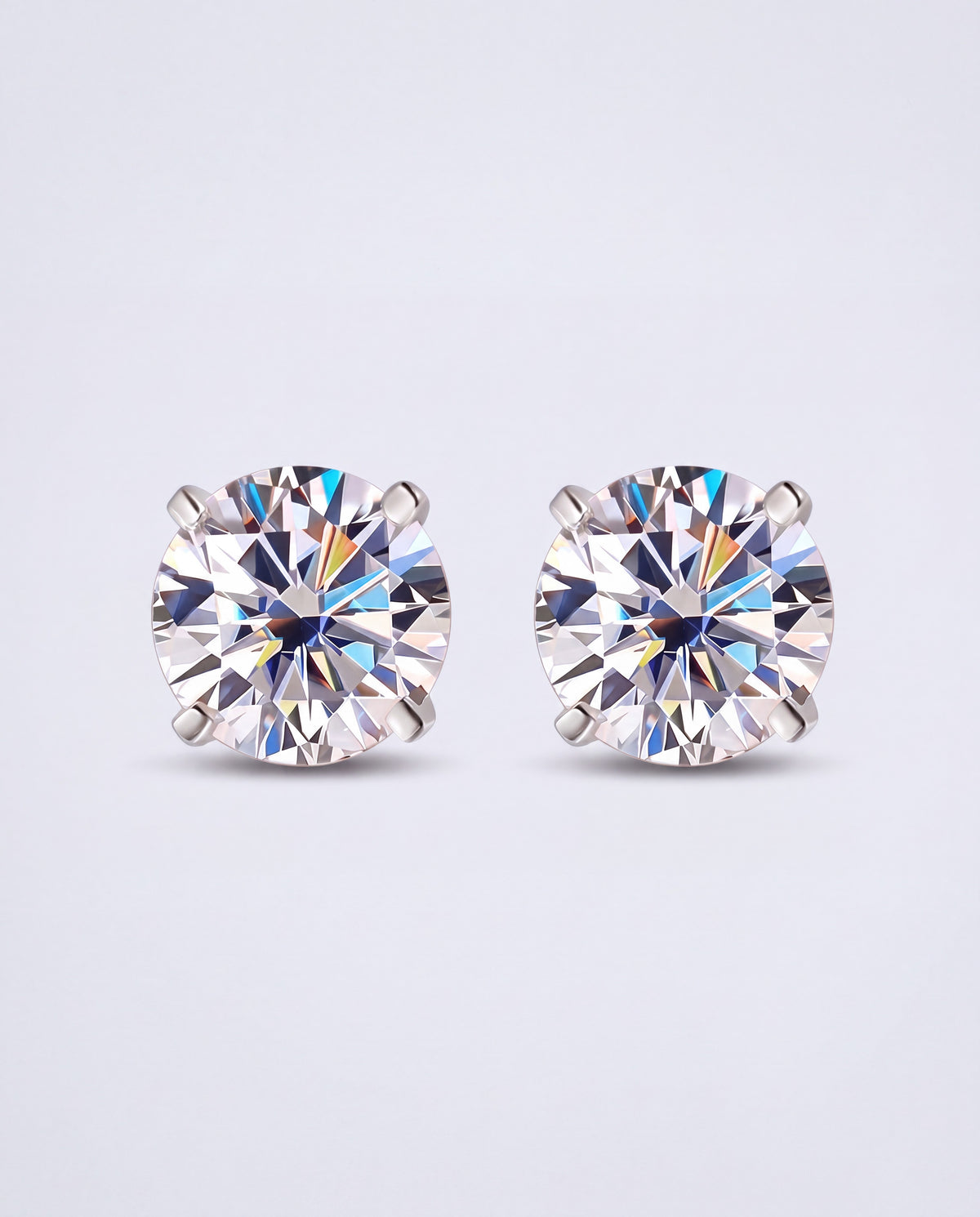 Rosa Moissanite Stud Earrings – Silver product photo