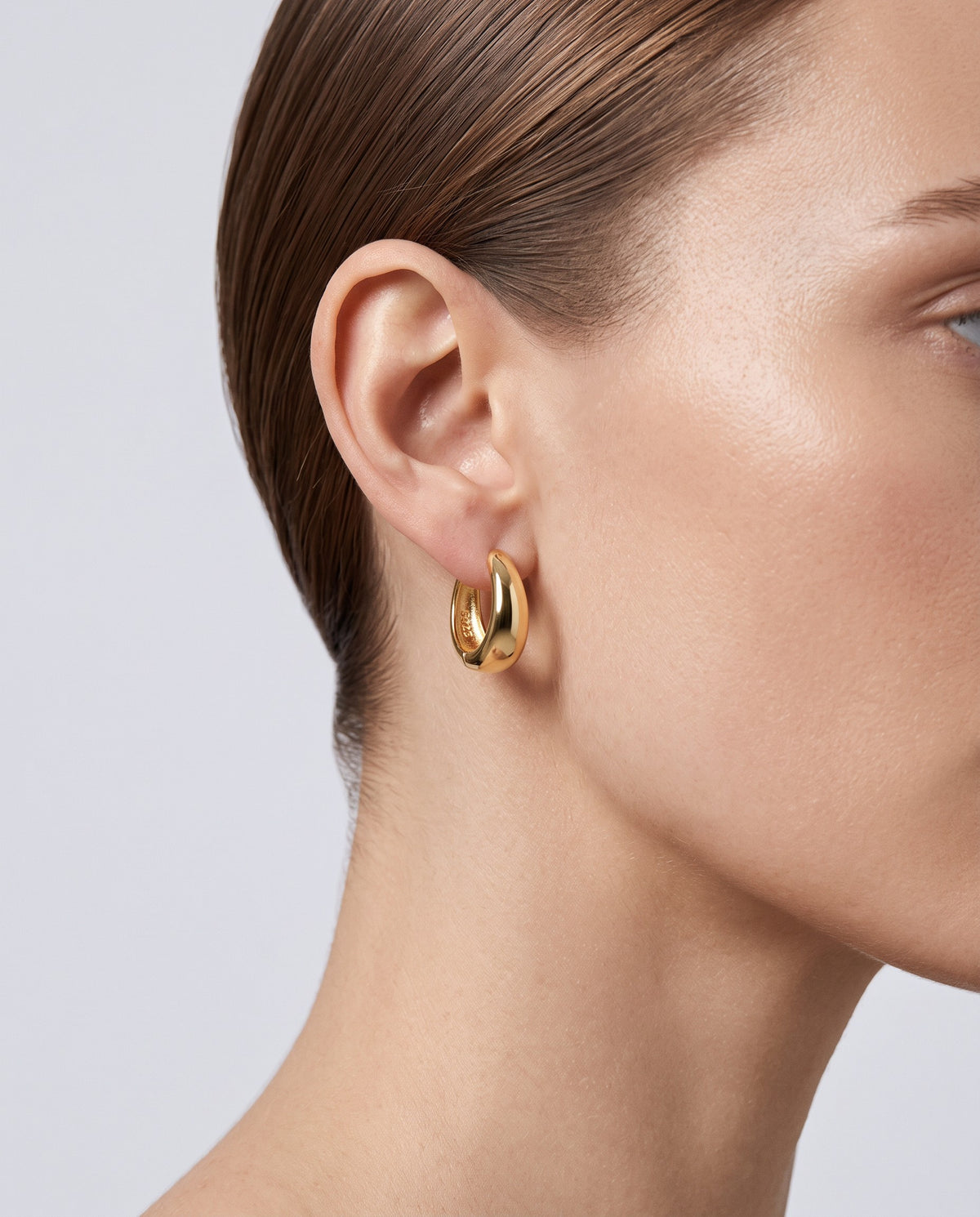 Sculpt Wide Hoop Earrings - on model