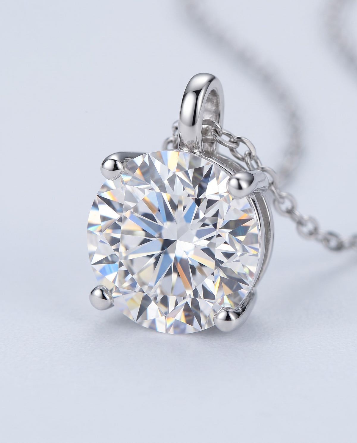 Solace Moissanite Solitaire Pendant Necklace - detail