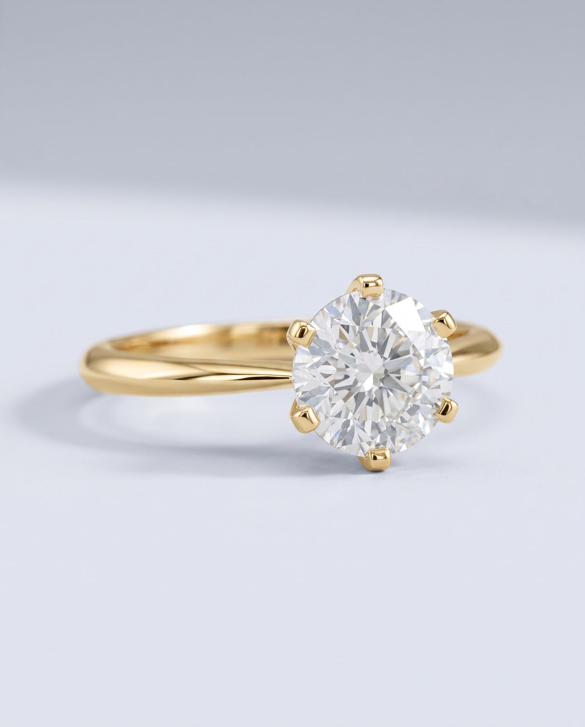 Solo Moissanite Solitaire Ring - angle