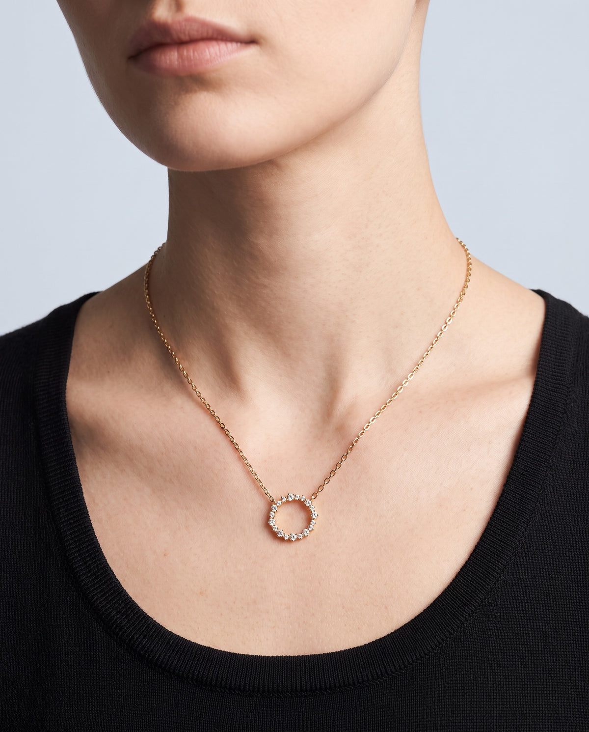 Stella Pavé Star Pendant Necklace - on model
