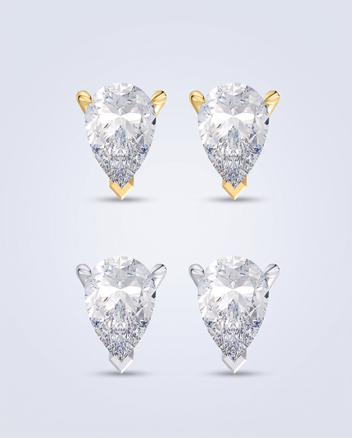 Teardrop Pear Stud Earrings - packshot