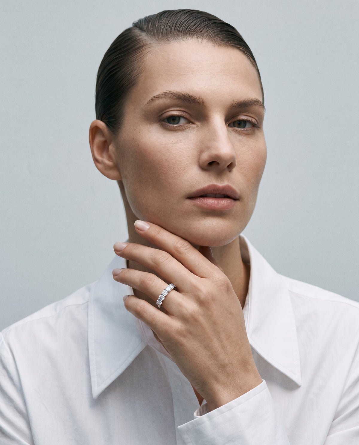 Twin Moissanite Ring – editorial campaign image