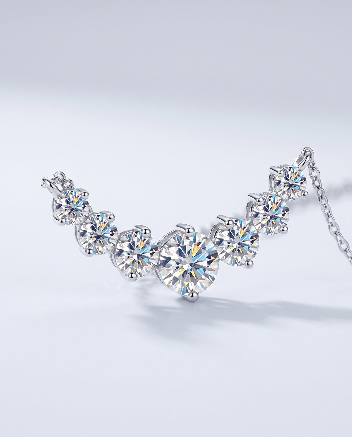 Union Moissanite Pendant Necklace - angle