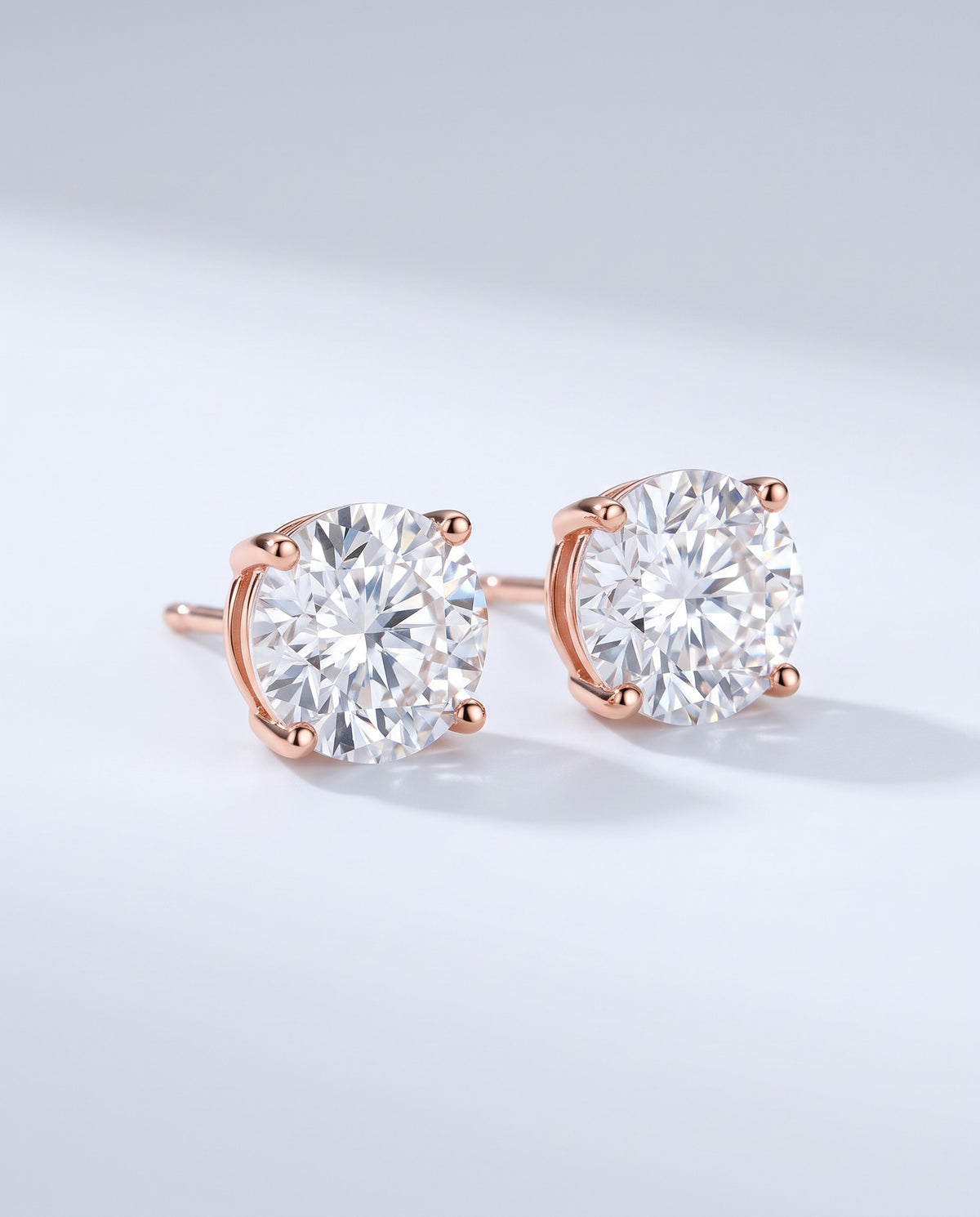 Veil Moissanite Stud Earrings - angle