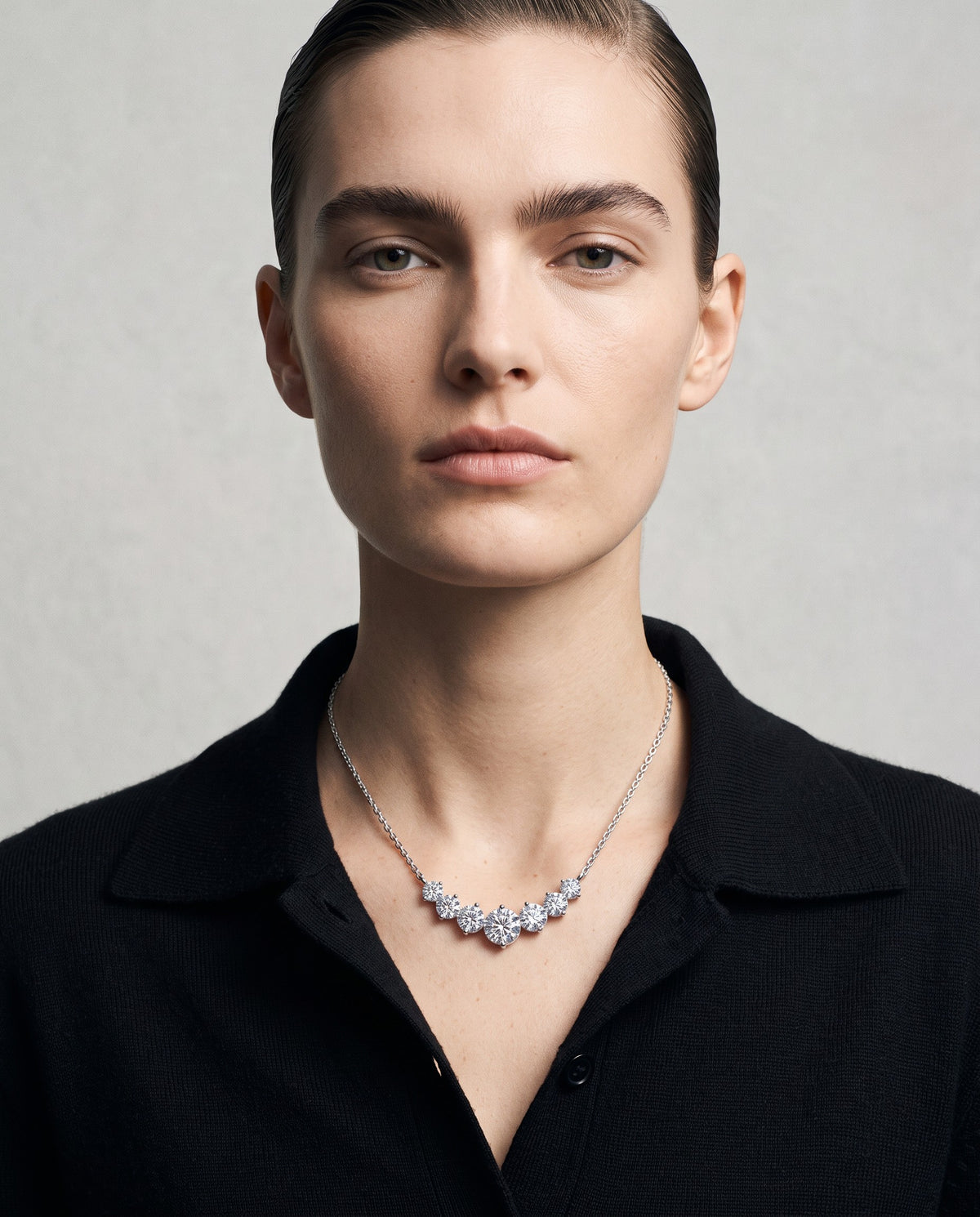 Vow Moissanite Pendant Necklace – editorial campaign image