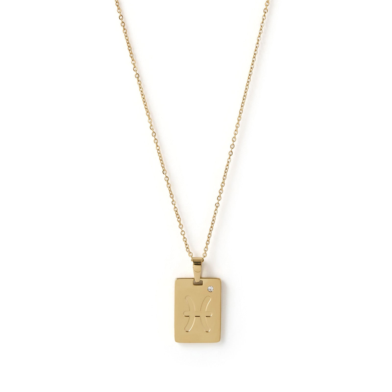 Zodiac Gold Tag Necklace 12