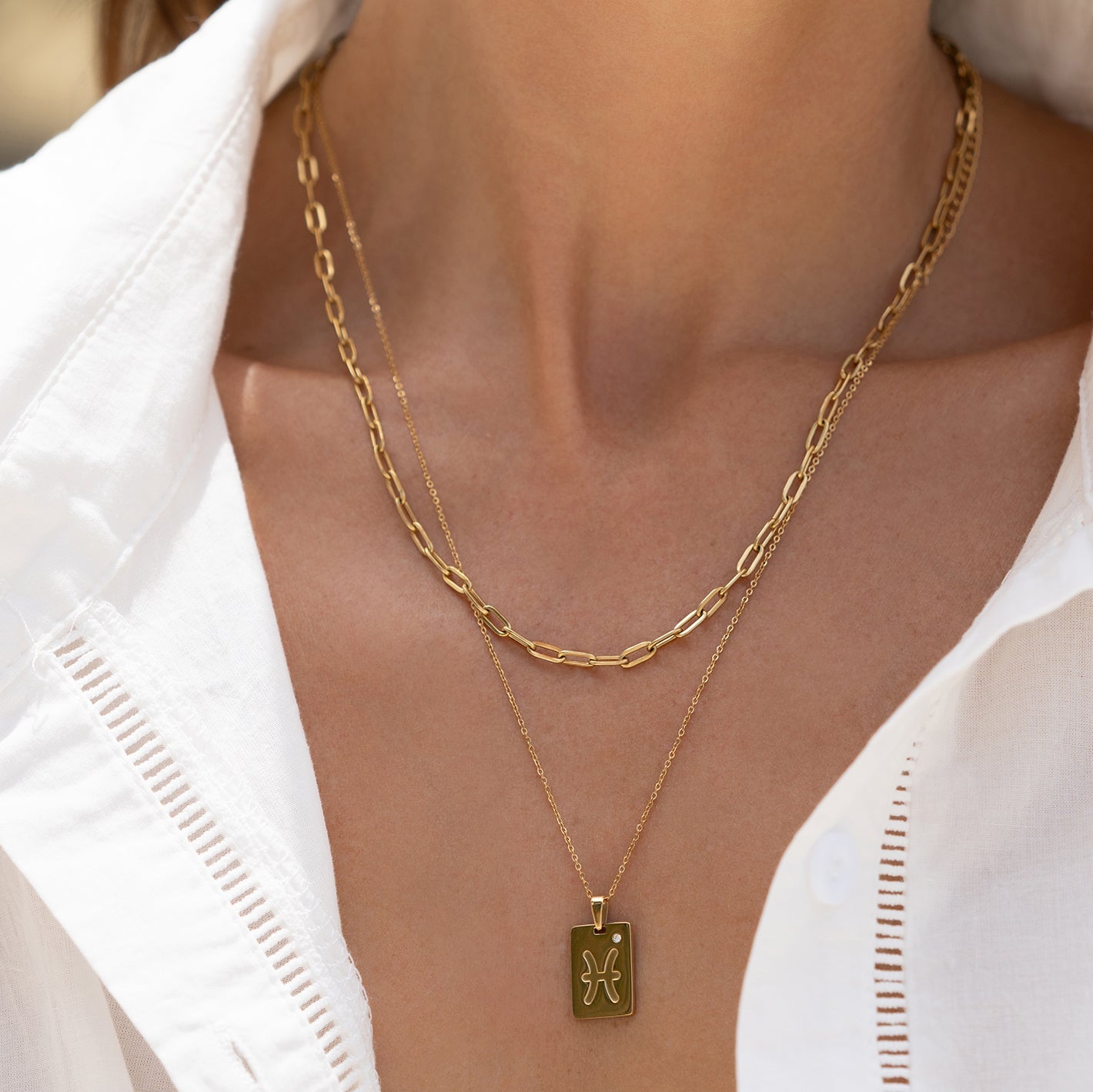 Zodiac Gold Tag Necklace 3