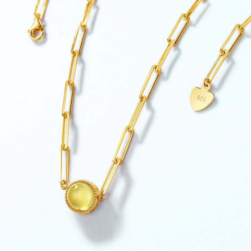 Gold Paper Clip Link Necklace