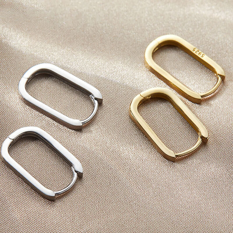 Big rectangle hoop earrings