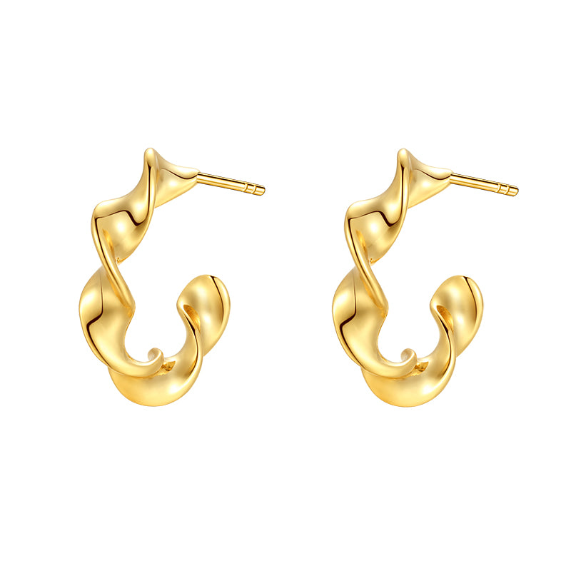 Twist Gold Hoop Earrings

