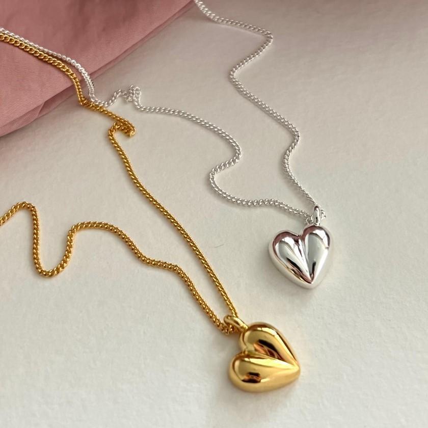 3D Heart Pendant Necklace