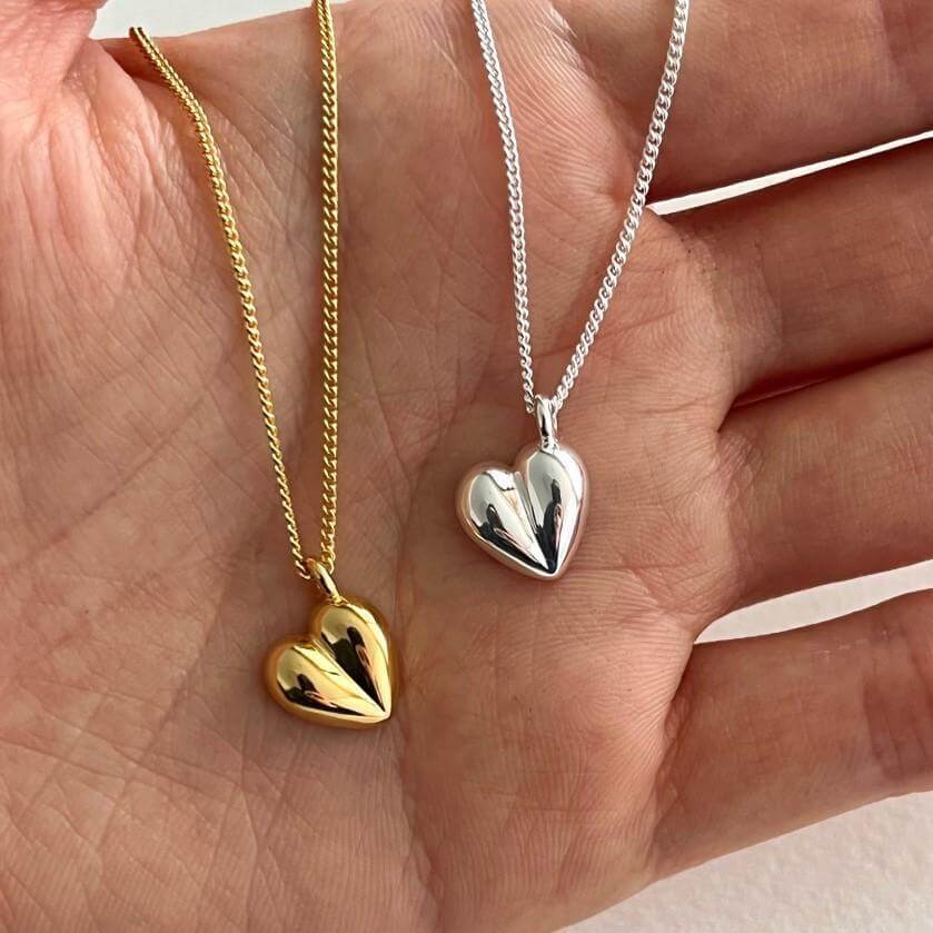 3D Heart Pendant Necklace