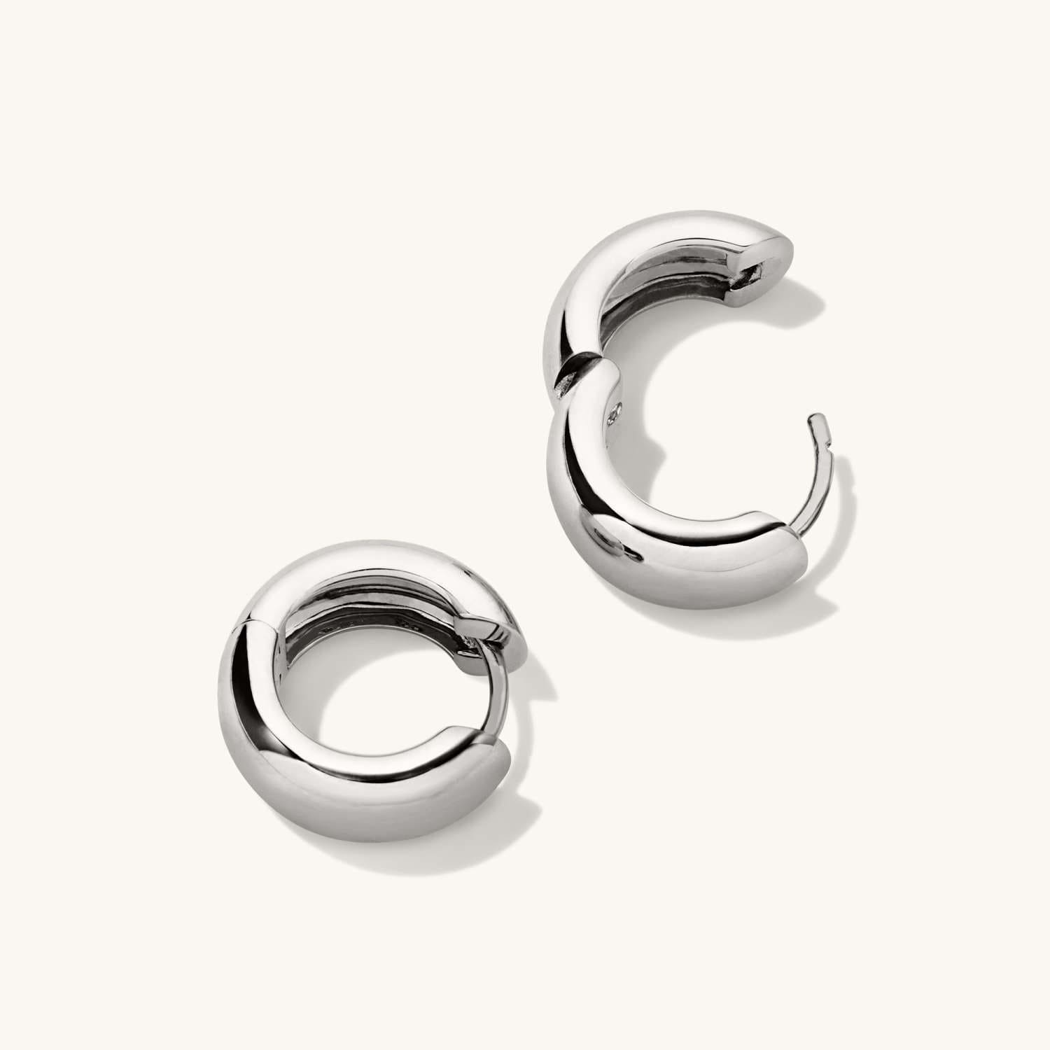 Silver Medium Hoop Earrings