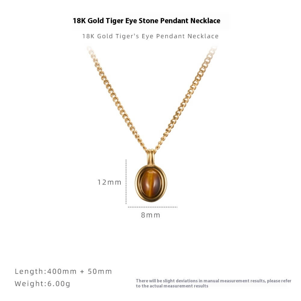 Tiger eye gold chain pendant necklace