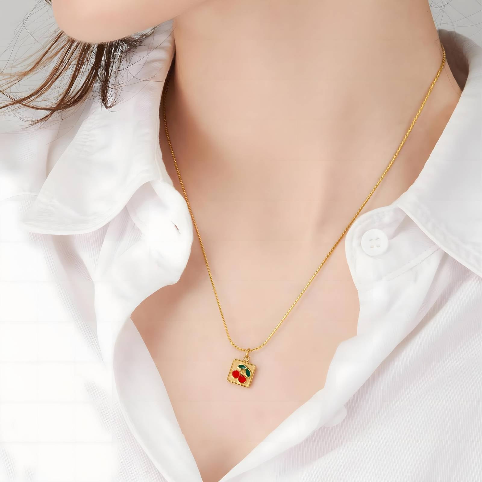 Gold Cherry necklace