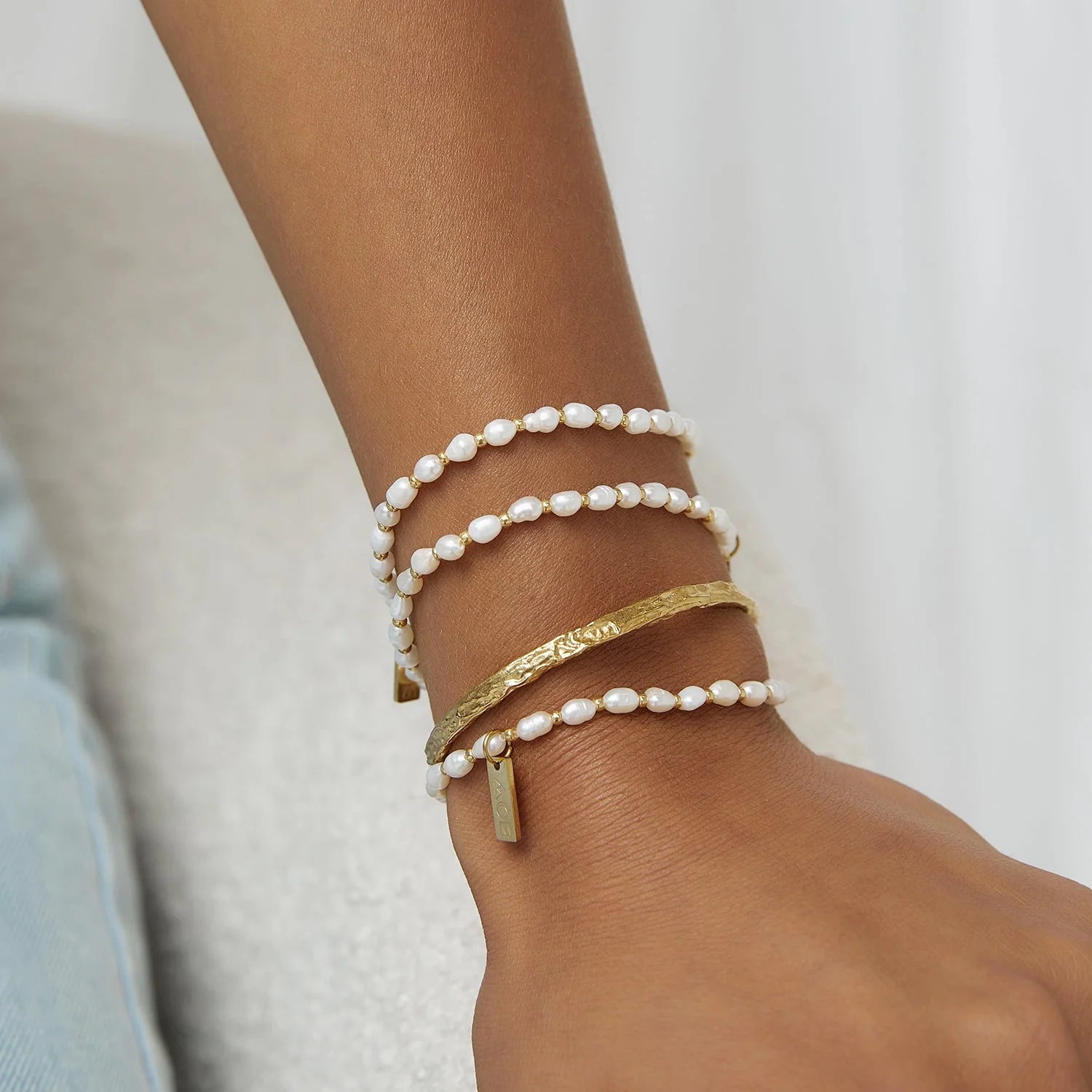 Amber Pearl and Gold Bracelet 4