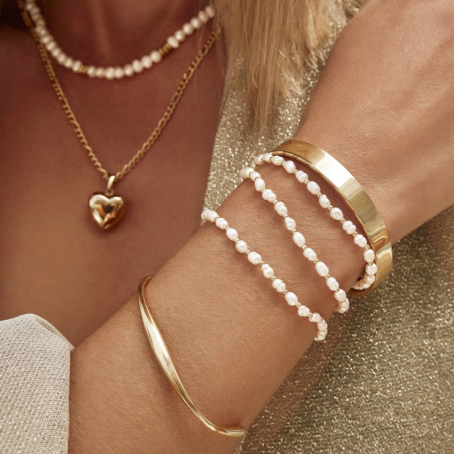 Amber Pearl and Gold Bracelet 6