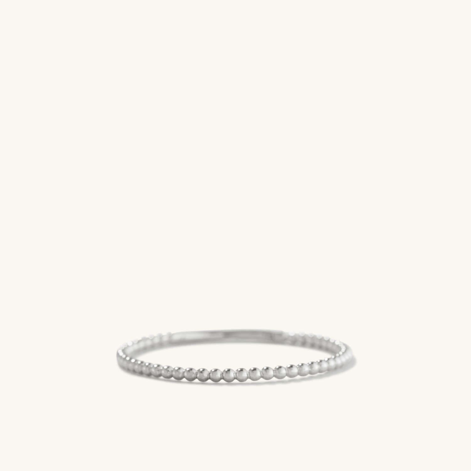 Simple Beaded Ring silver