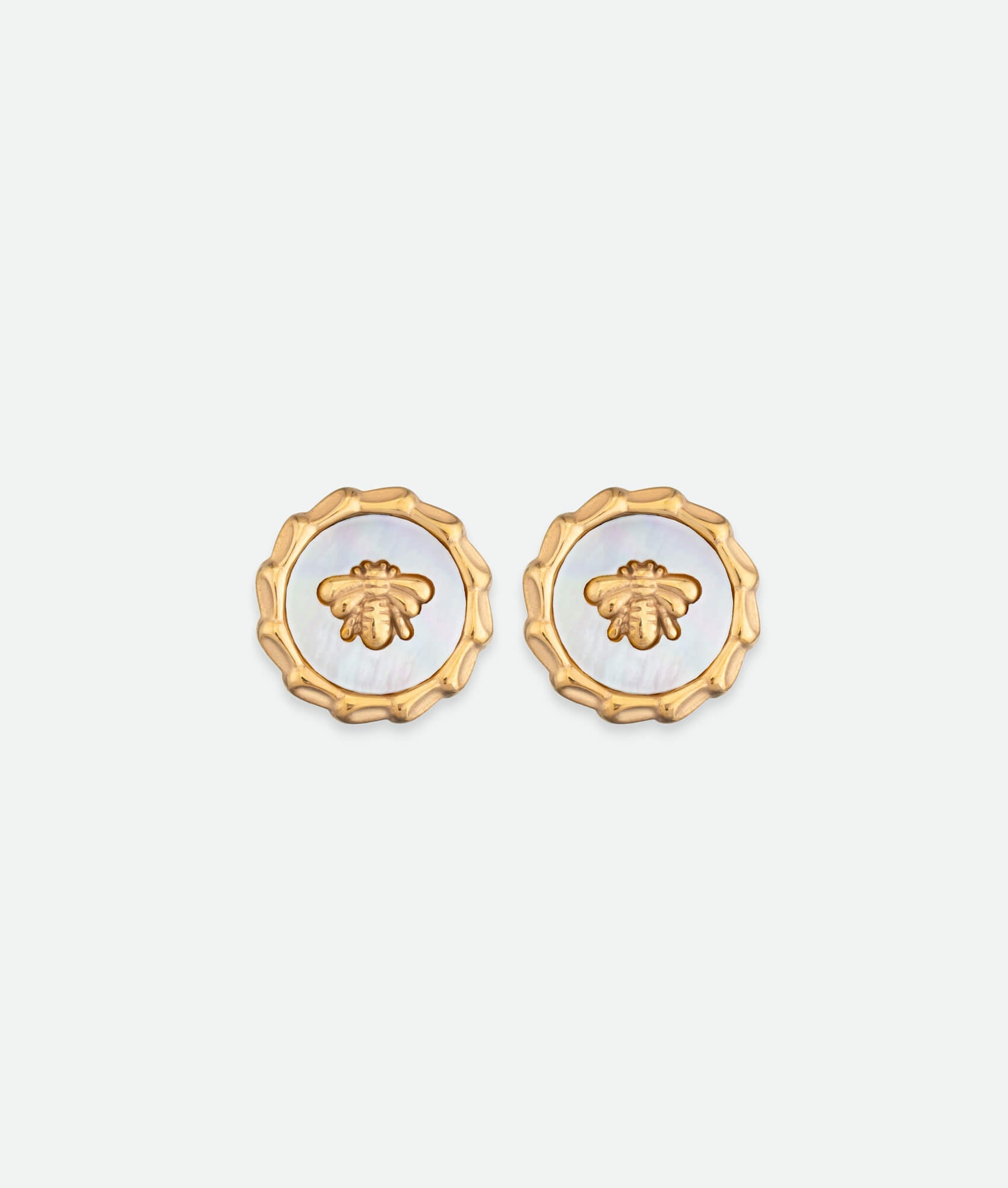 Bee Gold Stud Earrings Womens