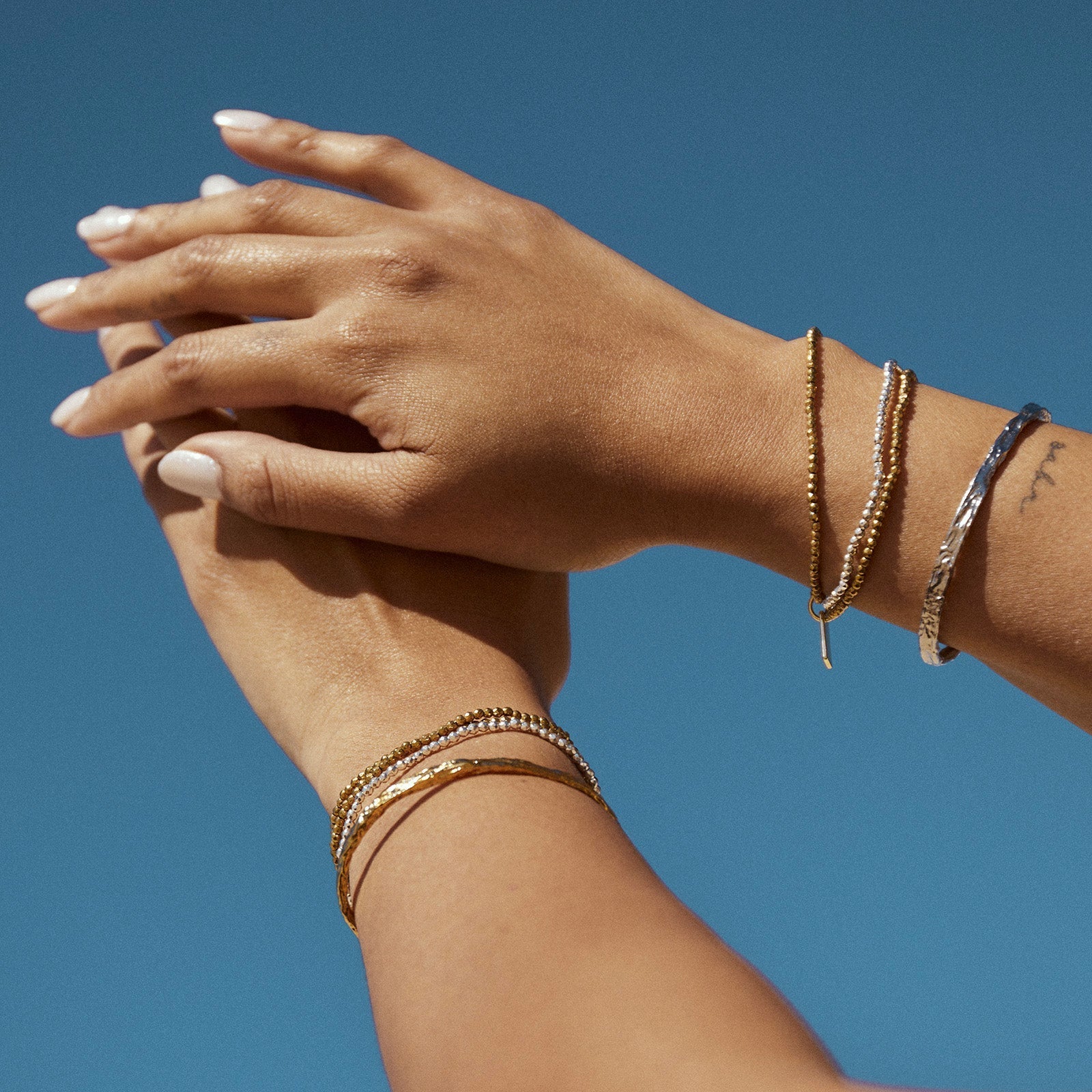 Birdie Two Toned Bracelet Stack 3