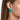 Blue Enamel Drop Earrings On model