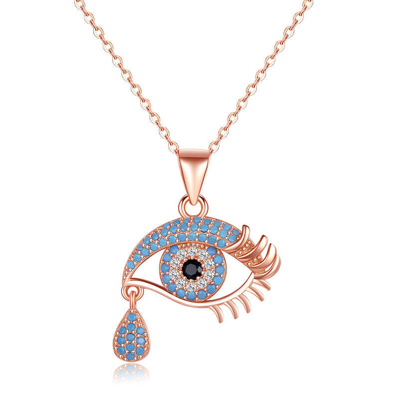 Rose gold Eye Pendant Necklace