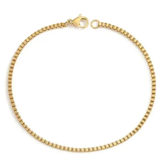 Gold Cube Chain Bracelet