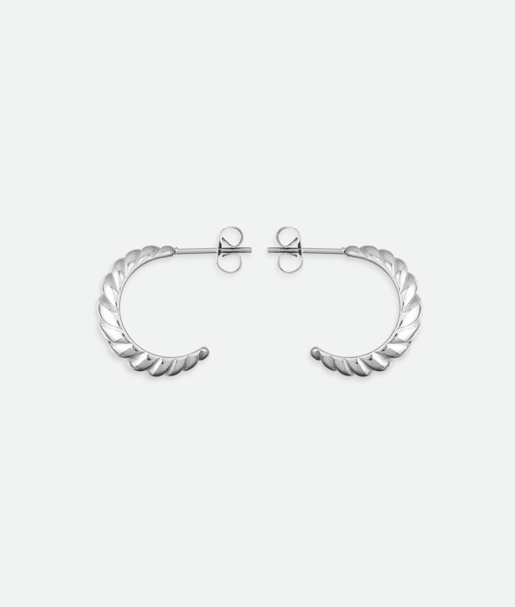 silver Croissant Hoop Earrings