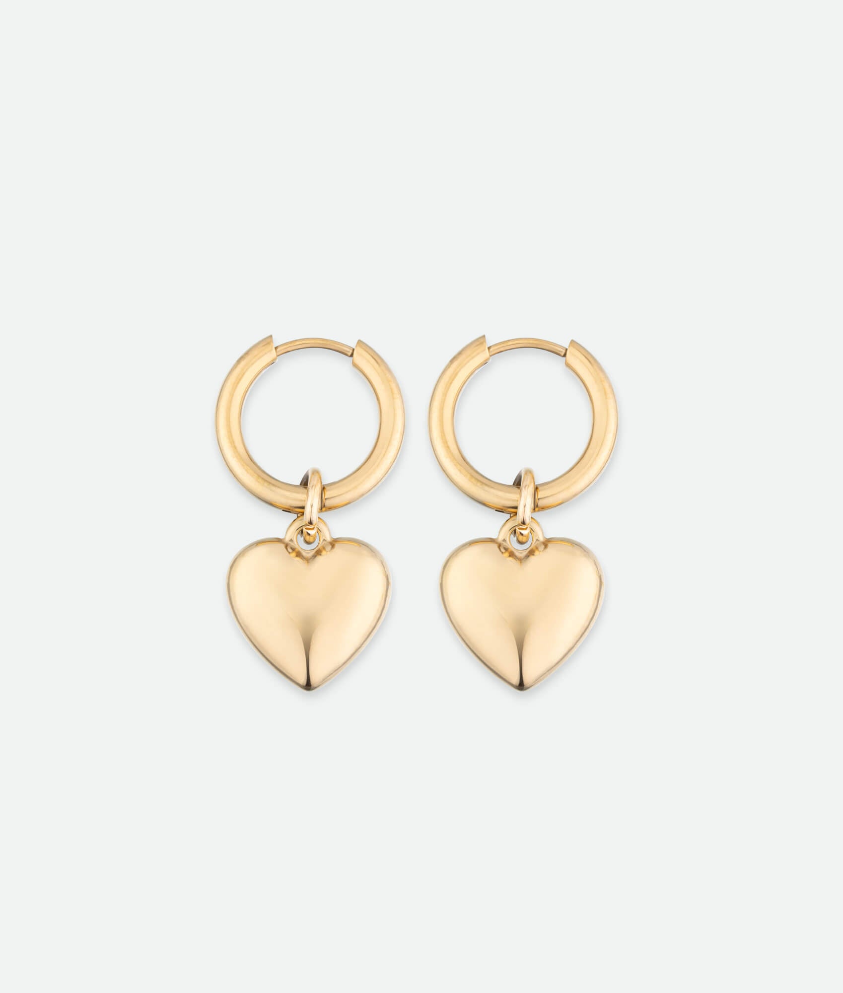 Gold Heart Charm Earrings